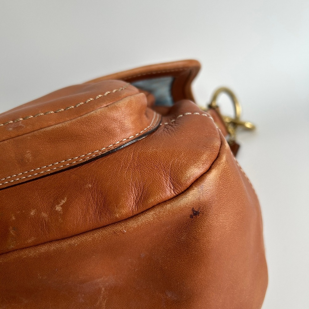 Coach Brown Leather Shoulder Bag with Brass Hardware - Picture 7 of 16